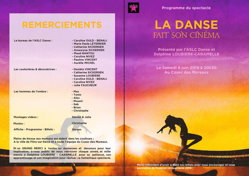 Programme : La danse fait son cinéma (2019).